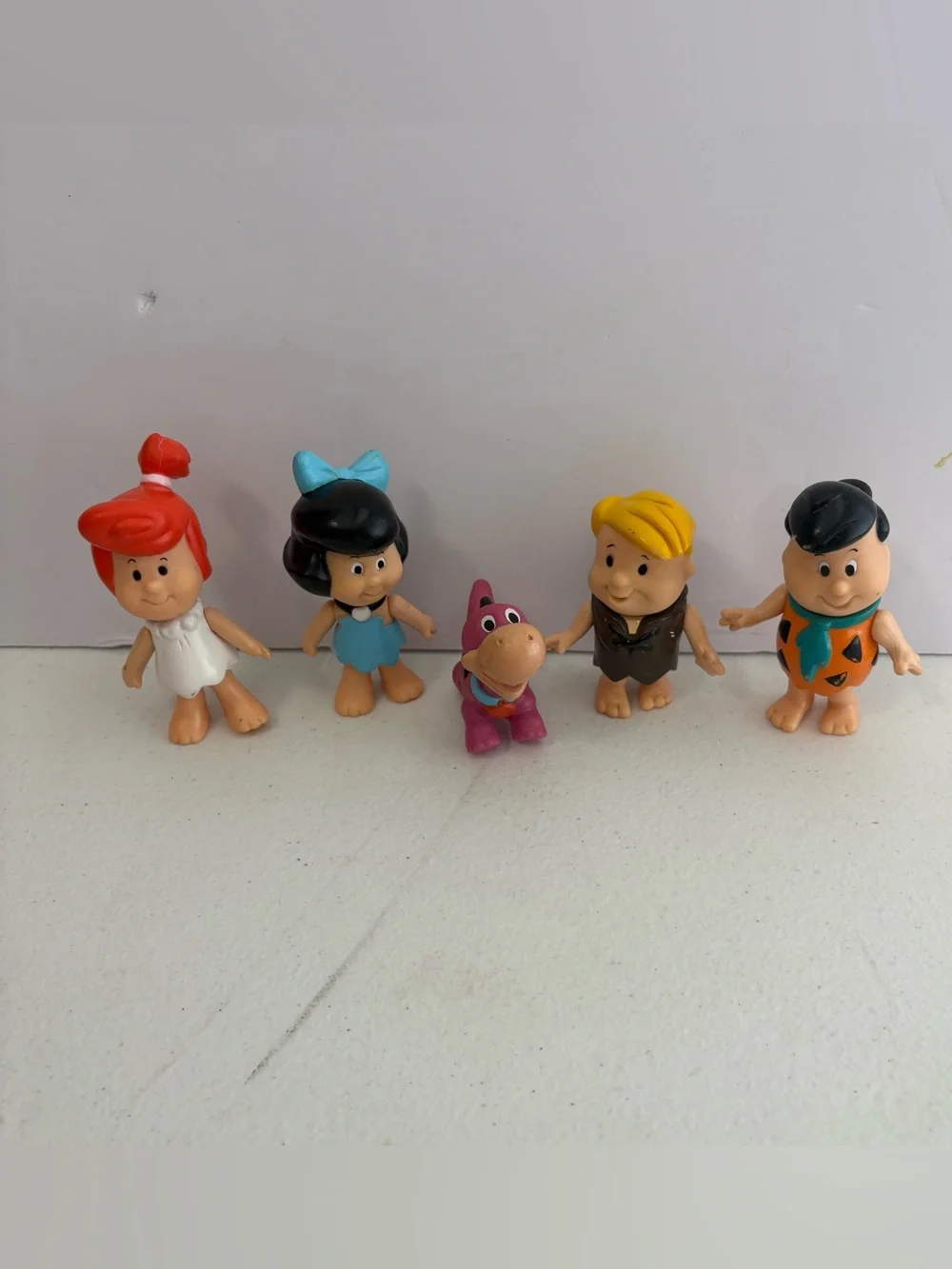 Vtg 1986 Flintstone Kids Lot of 5 Coleco Figures School Fred Wilma Barney Dino